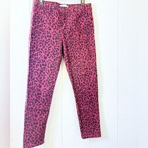 Sanctuary Burgundy and Black Animal Print Pants